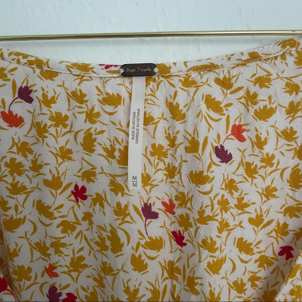Free People Floral Midi Dress - Yellow and Pink - Picture 5 of 6